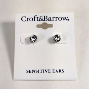 Croft & Barrow Silver tone Round Crystal Stud Earrings | 2/$30 | Fashion Jewelry